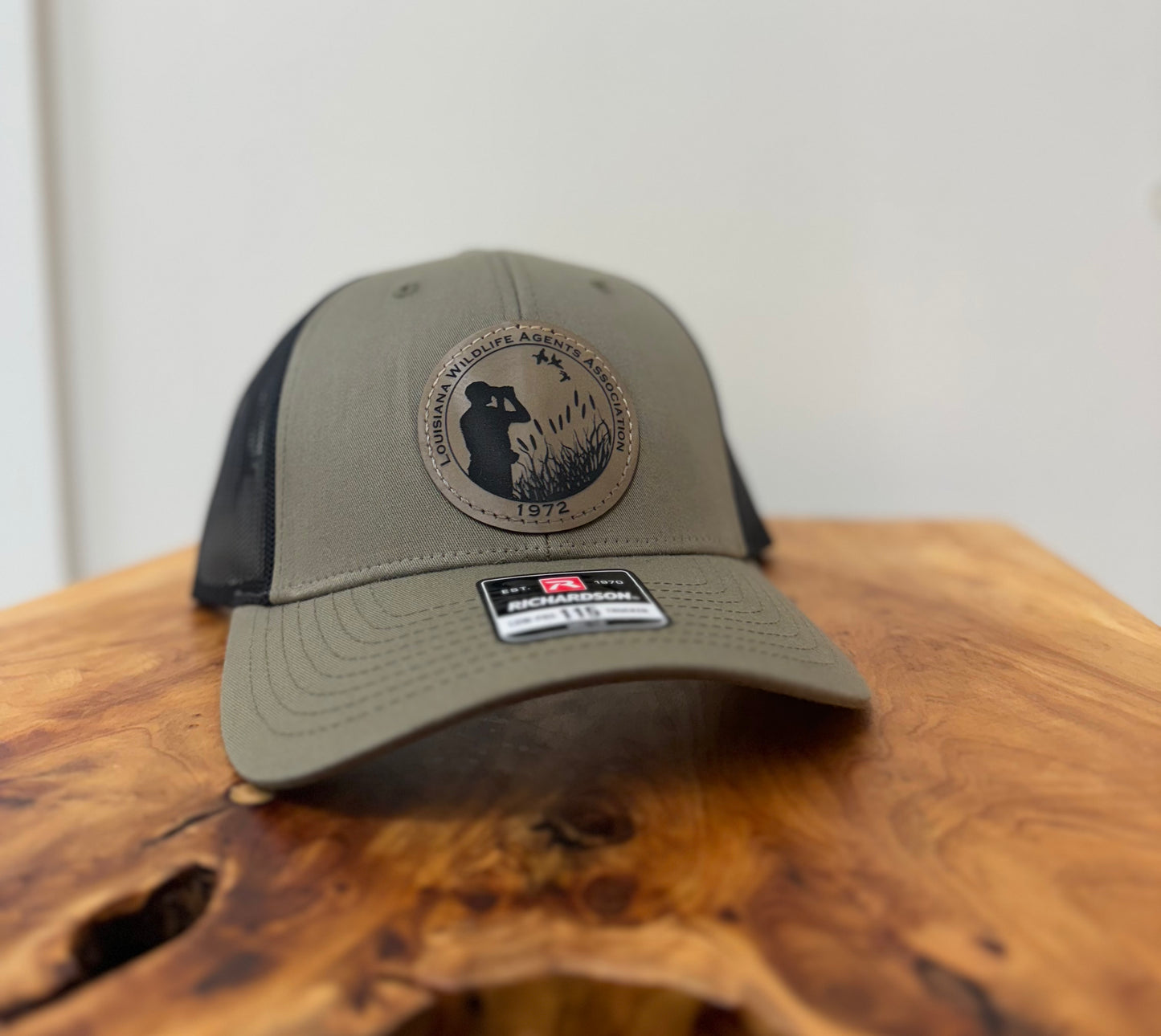 Light Tan Circular Leather Patch Cap