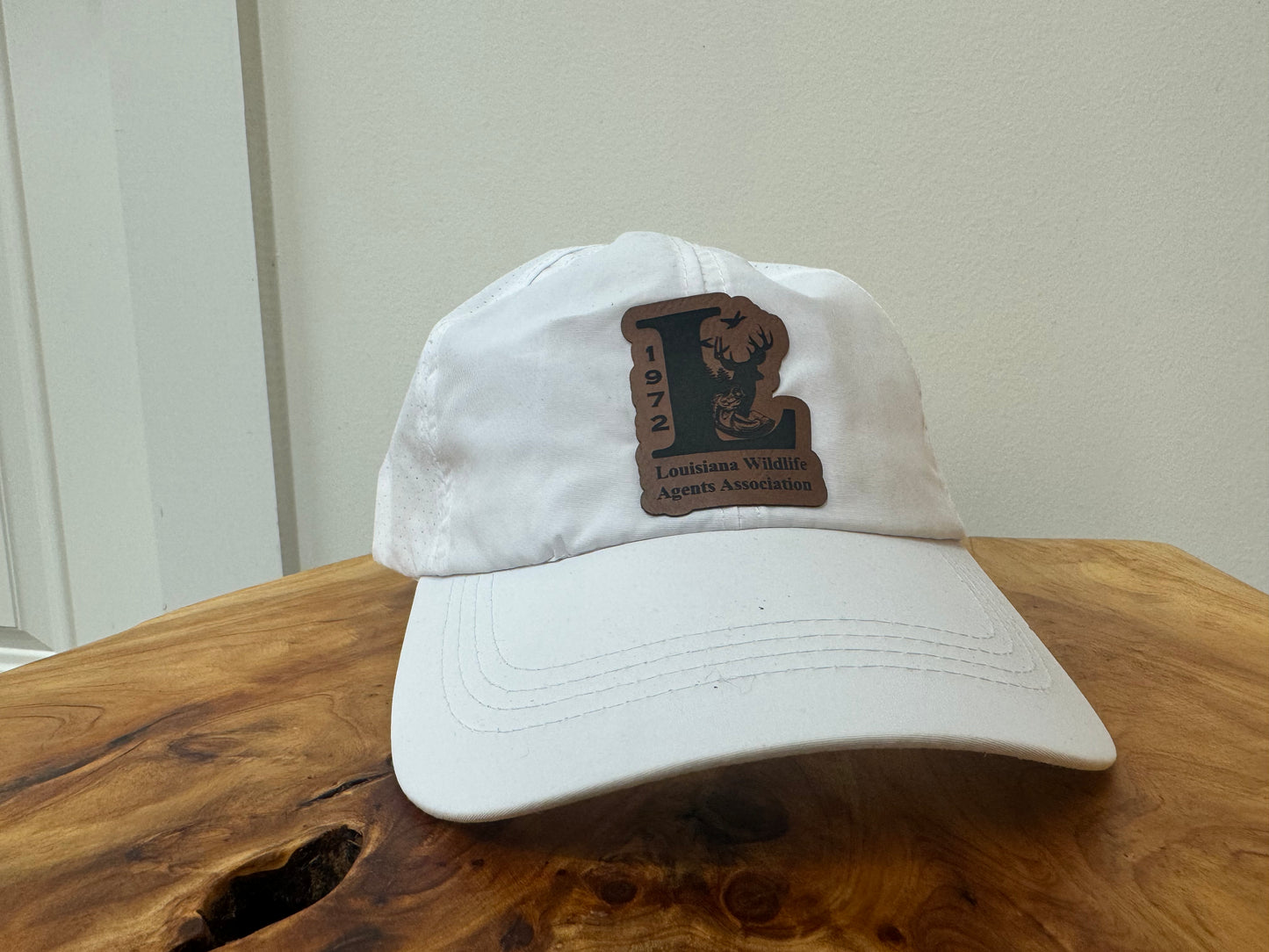 L Leather Patch Ladies Ponytail Cap