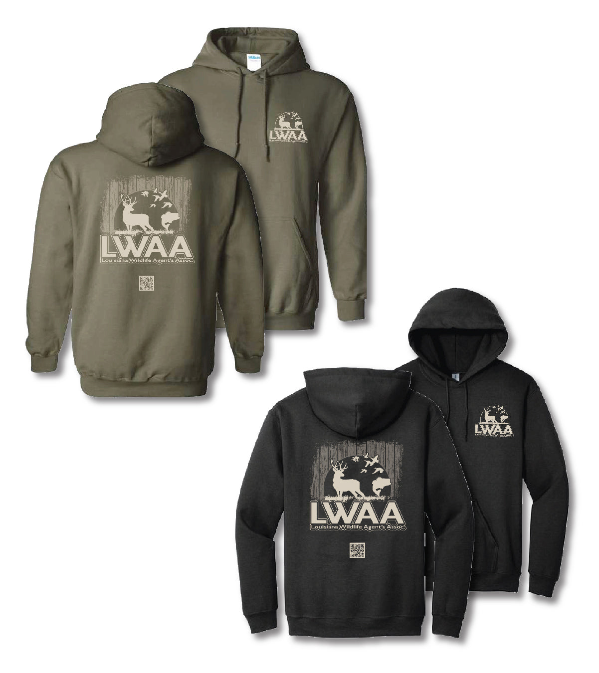 LWAA Agent Fleece Hoodie (Hunting Scene) – Support LWAA