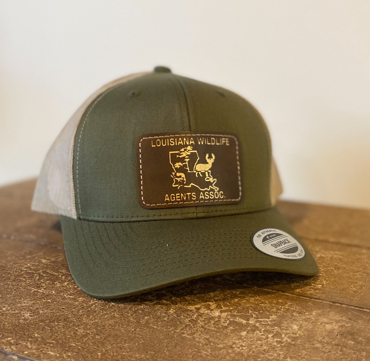 LWAA Leather Patch Cap - Louisiana Wildlife Agents