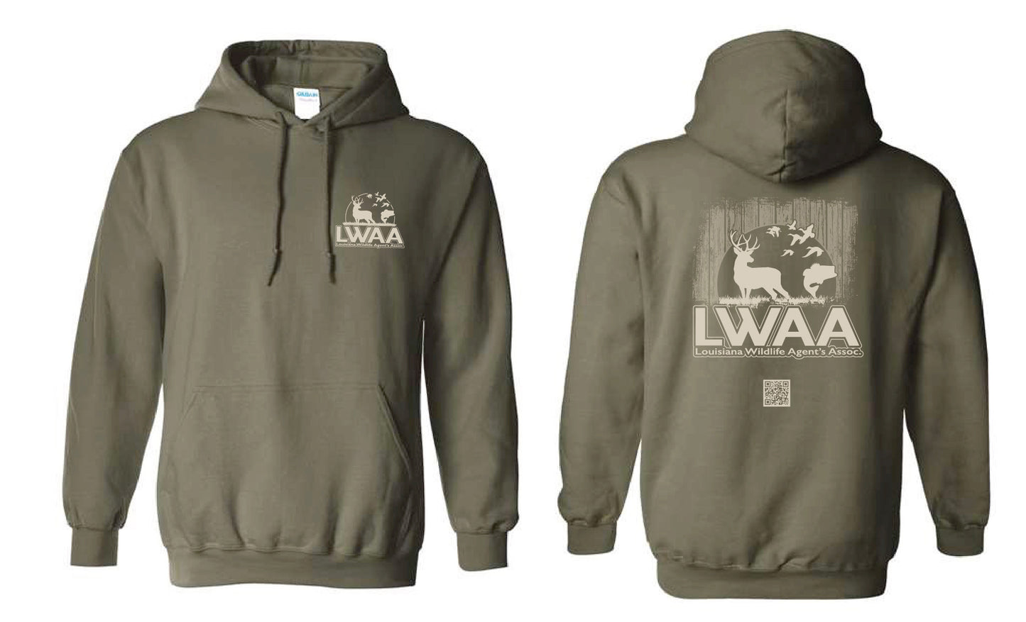 LWAA Agent Fleece Hoodie (Hunting Scene) – Support LWAA